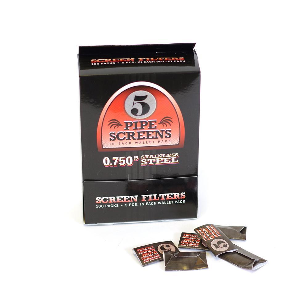 5 Pipe 0.750" Screen Wallet Packs 5ct 100pk