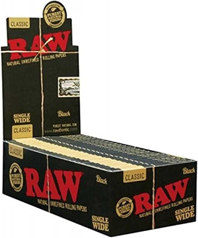 RAW Classic Black Rolling Papers Single Wide 25ct
