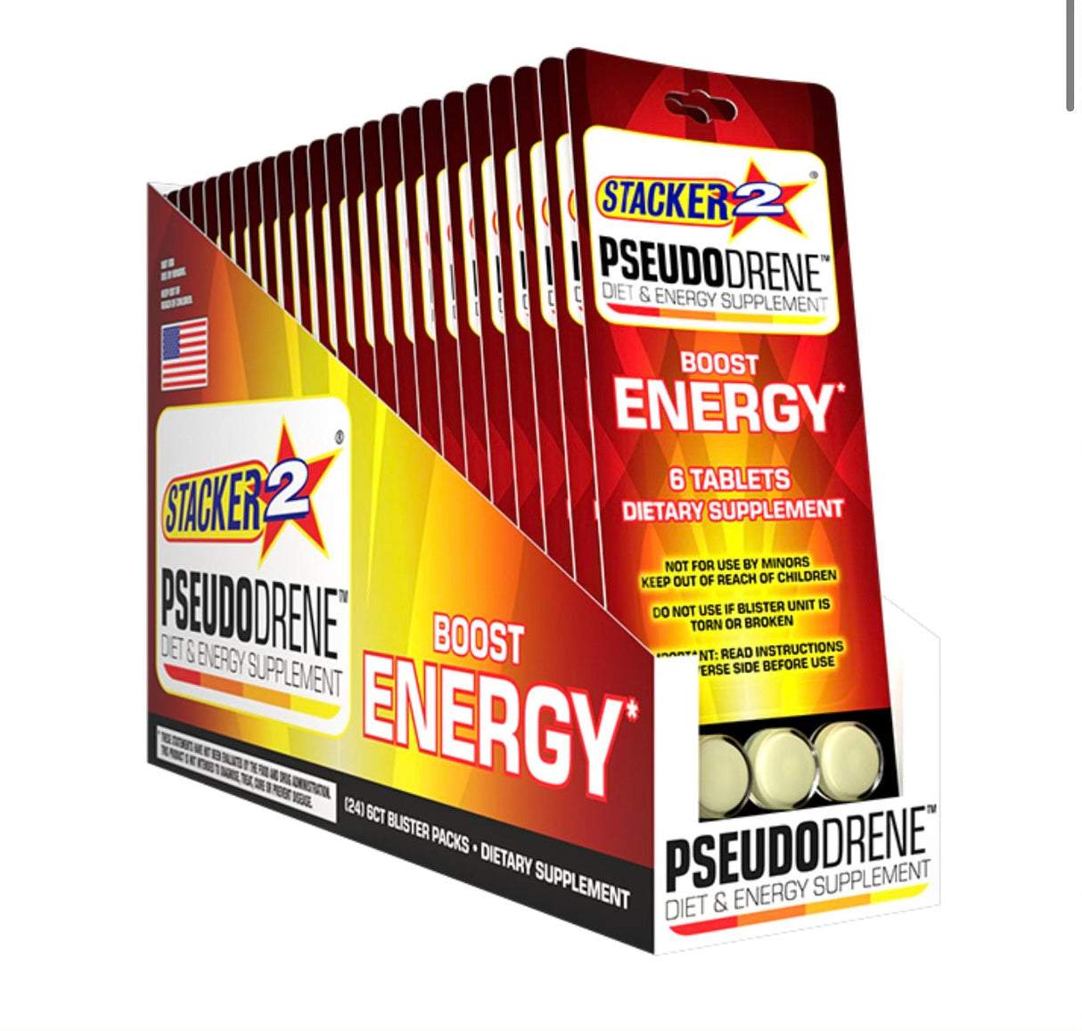 STACKER 2 PSEUDODRENE DIET & ENERGY SUPPLEMENT 24CT Zion Distro