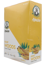 front view of the Afghan Hemp display box. Made from durable hemp fibers removing all the nicotine and tobacco from your experience for a slow and smooth smoke with a fresh banana flavor 