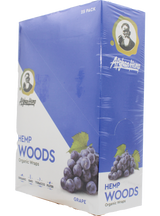 front view of the Afghan Hemp display box. Made from durable hemp fibers removing all the nicotine and tobacco from your experience for a slow and smooth smoke with a fresh grape flavor.