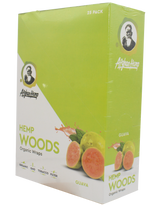 front view of the Afghan Hemp display box. Made from durable hemp fibers removing all the nicotine and tobacco from your experience for a slow and smooth smoke with a light tropical guava flavor 