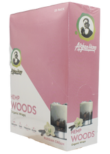 front view of the Afghan Hemp display box. Made from durable hemp fibers removing all the nicotine and tobacco from your experience for a slow and smooth smoke with a strong creamy russian cream flavor 