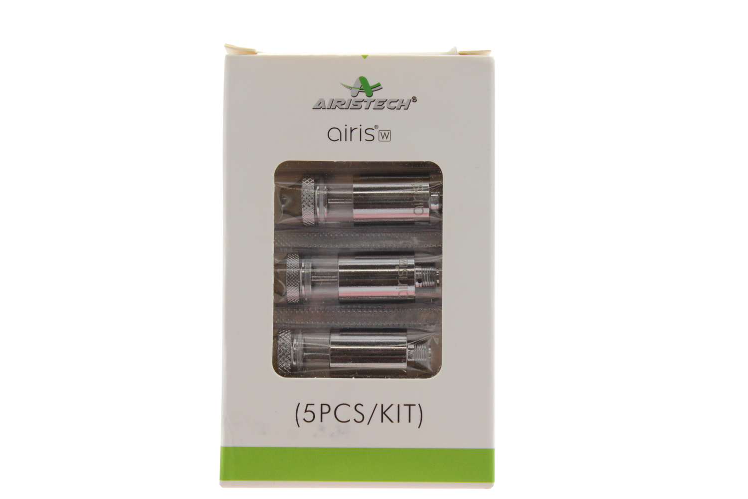 front view of the Airistech tripod 5 piece kit. a product used to give the user the ability to change different materials from oils to concentrates.