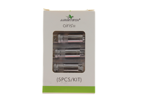 front view of the Airistech tripod 5 piece kit. a product used to give the user the ability to change different materials from oils to concentrates.