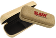 Angled overhead view of the open RAW Cone Wallet in black and reflective silver. The interior reveals a specialized foil lining designed to lock in pungent odors and keep your botanical material fresh during travel.
