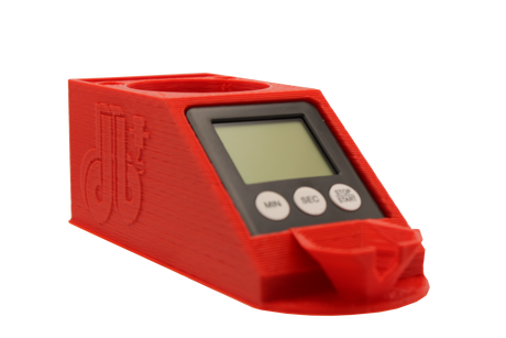 front view of the Dabber box blazer big shot dab station in red. Made for the Big Shot GT8000 torch for an a streamlines experience, made of heat resistant plastic it allows for all the needed tools and monitoring equipment for dabbing.