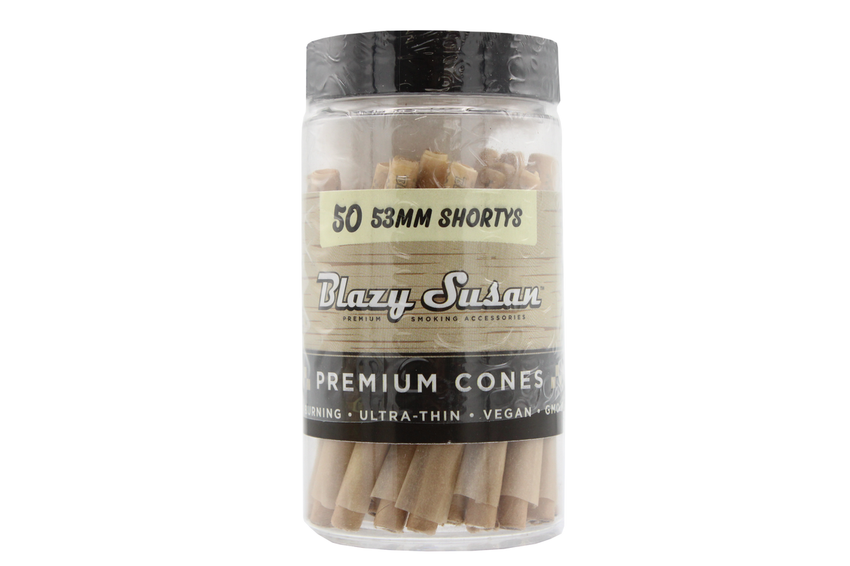 front view of the shorty blazy susan unbleached cones. for those wanting a natural experience in a smaller package.