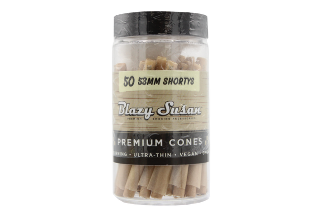 front view of the shorty blazy susan unbleached cones. for those wanting a natural experience in a smaller package.