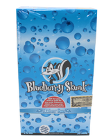 front view of the skunk brand blueberry flavored papers, made from unbleached hemp fibers from Spain for a smooth and refreshing smoking experience.
