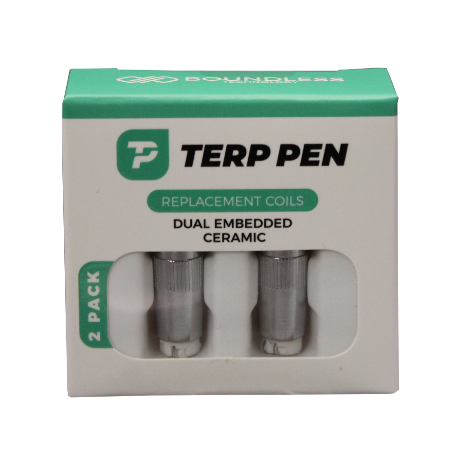 front view of the terp pen replacement coils by boundless. Made to return your performance and flavor to factory standards. and get the most out of your premium concentrates.