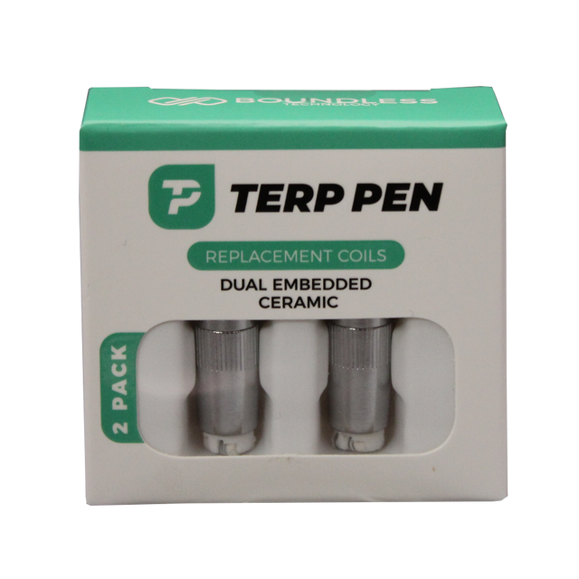 front view of the terp pen replacement coils by boundless. Made to return your performance and flavor to factory standards. and get the most out of your premium concentrates.