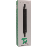 front view of the boundless P XL dab pen, made with machined premium materials for a durable construction it is powerful giving a heightened experience to customers. in a matte black finish.