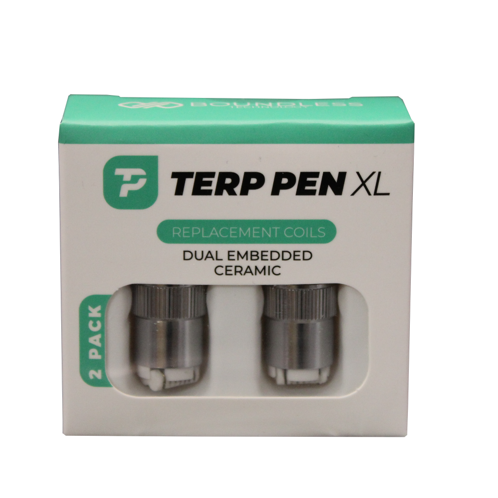 front view of the terp pen XL replacement coils by boundless. Made to return your performance and flavor to factory standards. and get the most out of your premium concentrates.