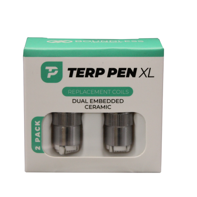 front view of the terp pen XL replacement coils by boundless. Made to return your performance and flavor to factory standards. and get the most out of your premium concentrates.