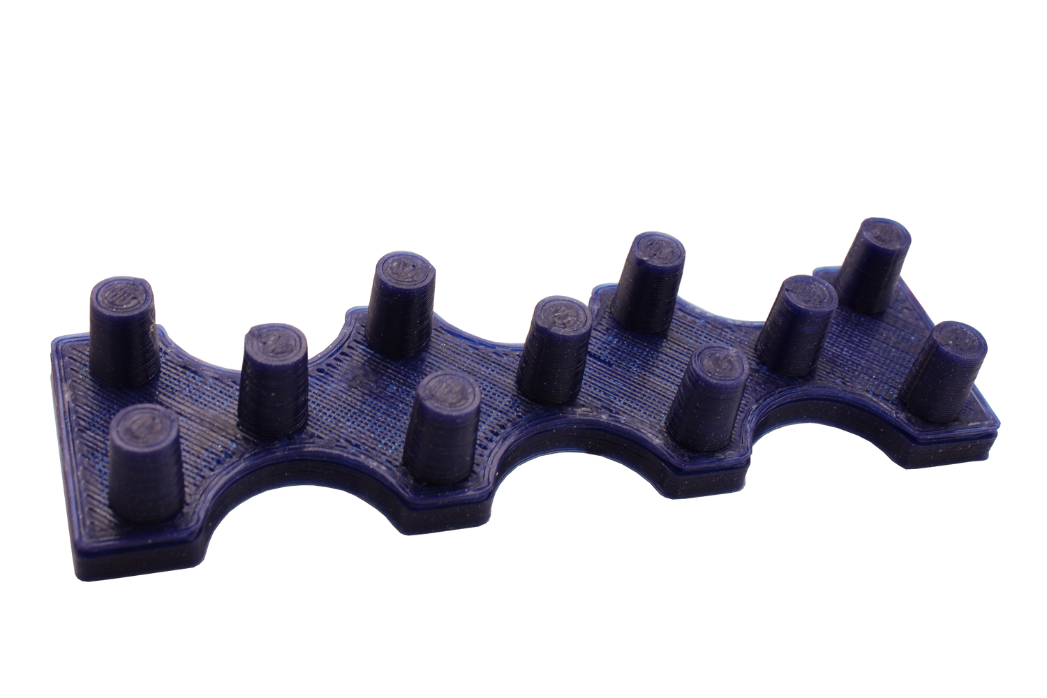 Front view of the dabber box glass display stand. A sturdy base able to hold 14mm accessories upright so that resin coated tips do not spill onto the table. printed in black
