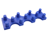 Front view of the dabber box glass display stand. A sturdy base able to hold 14mm accessories upright so that resin coated tips do not spill onto the table. Printed in blue