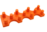 Front view of the dabber box glass display stand. A sturdy base able to hold 14mm accessories upright so that resin coated tips do not spill onto the table. printed in orange