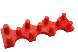 Front view of the dabber box glass display stand. A sturdy base able to hold 14mm accessories upright so that resin coated tips do not spill onto the table. printed in red