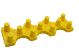Front view of the dabber box glass display stand. A sturdy base able to hold 14mm accessories upright so that resin coated tips do not spill onto the table. printed in yellow