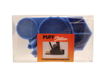 top view of the Dabber box dab station organizer in blue. A convenient way for a dabber to keep all their supplies handy in a neat and durable station. 