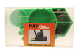top view of the Dabber box dab station organizer in green. A convenient way for a dabber to keep all their supplies handy in a neat and durable station. 