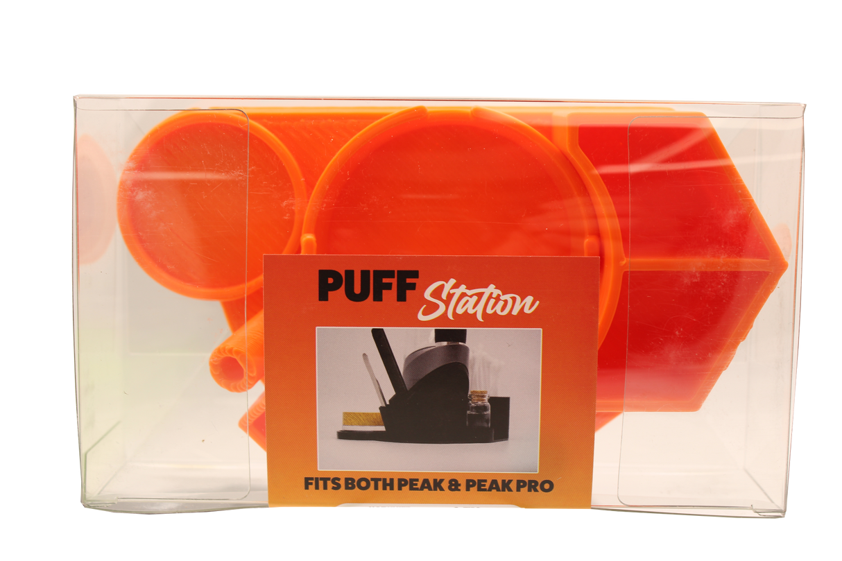 top view of the Dabber box dab station organizer in orange. A convenient way for a dabber to keep all their supplies handy in a neat and durable station. 