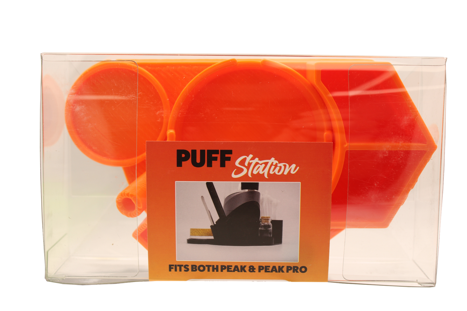 top view of the Dabber box dab station organizer in orange. A convenient way for a dabber to keep all their supplies handy in a neat and durable station. 