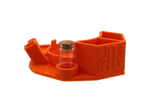 side view of the Dabber box dab station organizer in orange. A convenient way for a dabber to keep all their supplies handy in a neat and durable station. 