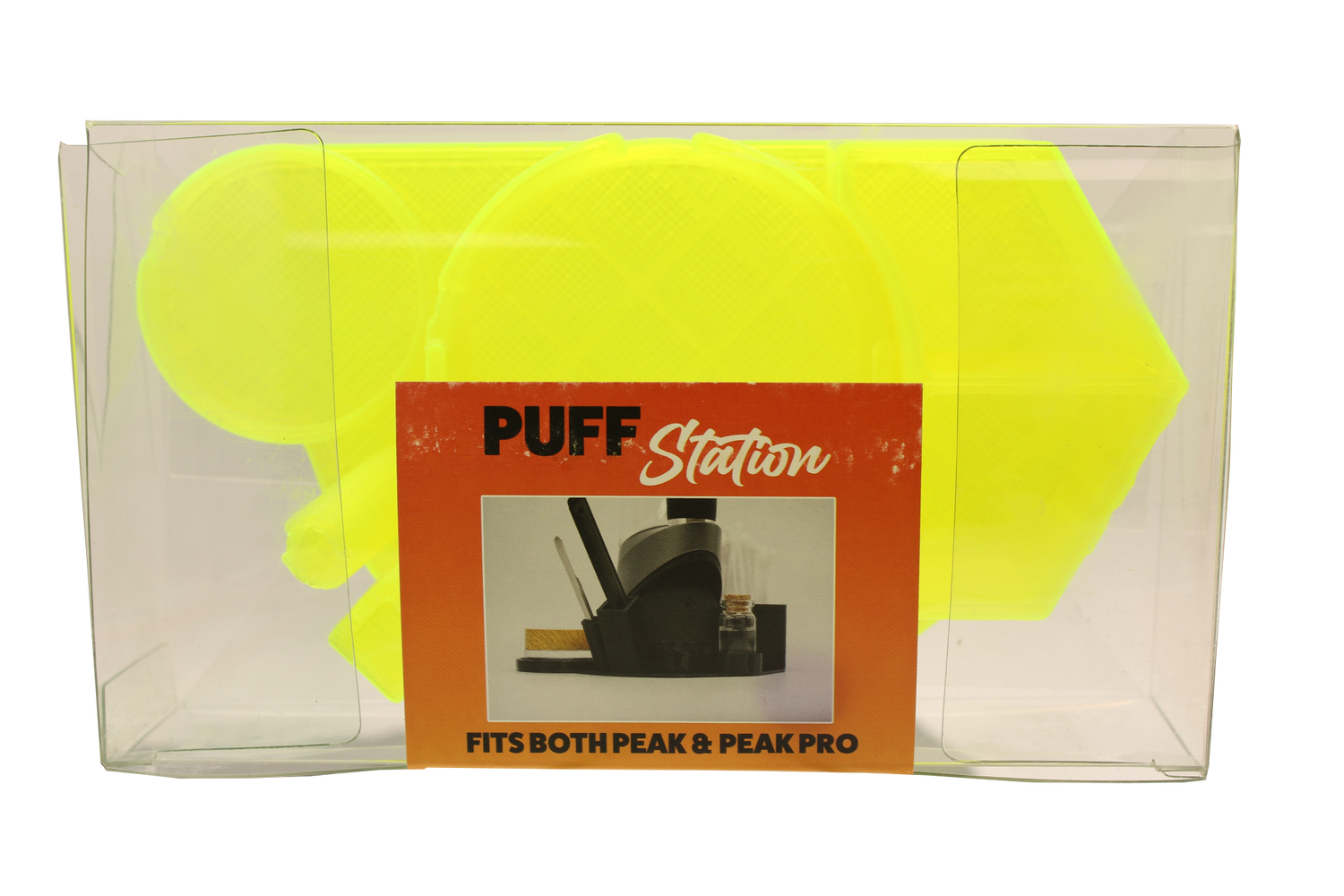 top view of the Dabber box dab station organizer in yellow. A convenient way for a dabber to keep all their supplies handy in a neat and durable station. 