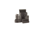 front view of the dabber box rig backpack clip in black. A organizational tool for holding lighters, dab tools or any other items that a smoker would need for their session.