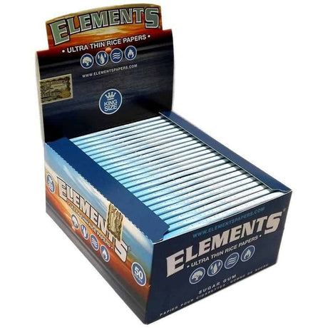 front view of the Elements 32ct king size papers display box. A premium ashless smoking experience provided by Elements.