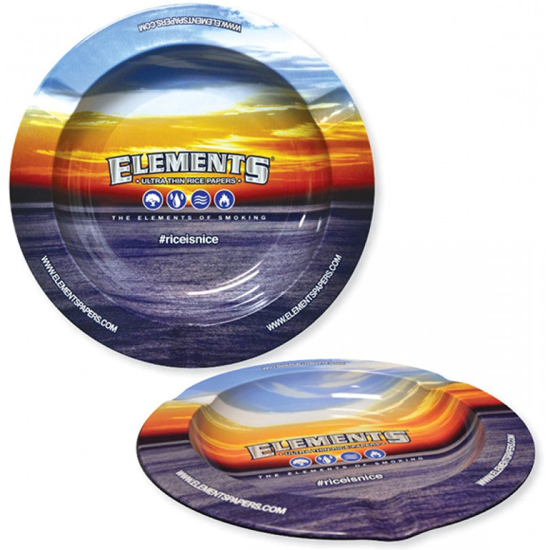 view of the side and front profile of the elements magnetic ash tray.