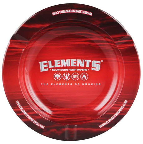 front view of the Elements red magnetic ash tray. A reliable and durable ashtray with bold color.