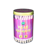 front view of the endi rose cones, in a 90 count jar. made for ease of use and with a striking color made from plant based dyes for a natural unbleached experience.