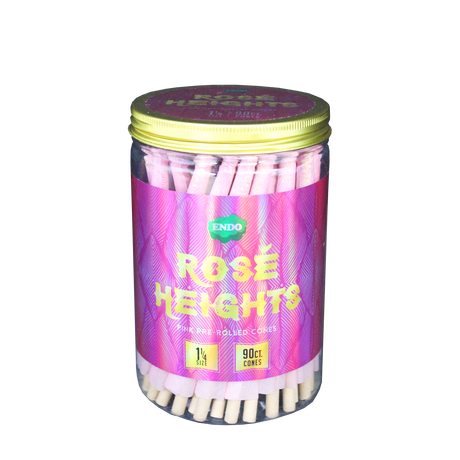 front view of the endi rose cones, in a 90 count jar. made for ease of use and with a striking color made from plant based dyes for a natural unbleached experience.