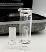 view of the glass attachments contained in the Exxus VRS 3 in 1 vaporizer kit.