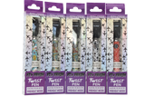 front view of multiple Fly fresh twist vaporizer batteries. showcased in multiple different styles.