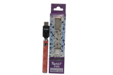 front view of the fly fresh twist vaporizer pen made for long time use with a strong battery and a red design
