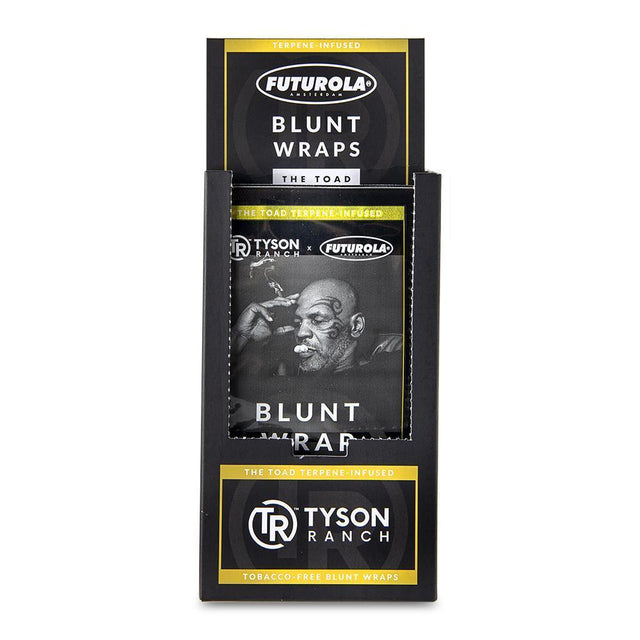 front view of the futurola tyson ranch blunt wraps. The premium tabacco free wraps are the flavor The Toad.