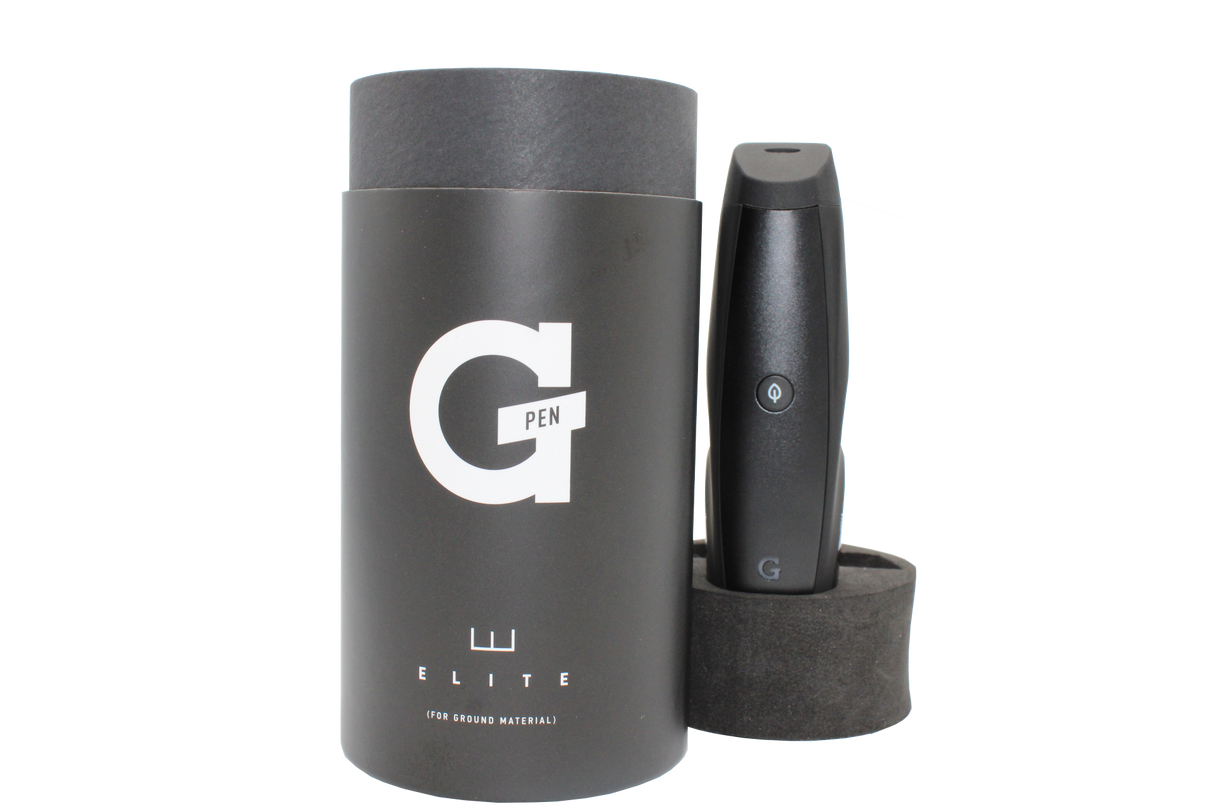 front view of the G pen elite dry herb vaporizer. A premium vaporizer that give a even burn to maximize a stable and even flavor profile.
