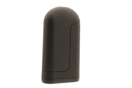 angled view of the Tombstone vaporizer battery a dual cartridge battery able to carry two cartridges for more customizable cloud while also able to store the cartridges for safe storage. able to make strain combinations with twice the vapor production.