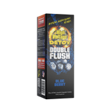 Front view of the HighVoltage Detox double flush in Blue Berry. a premium detox formula made with a two part system with a proprietary blend. It gives fact acting results in a few hours.
