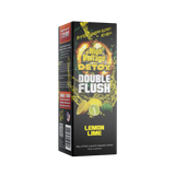 Front view of the HighVoltage Detox double flush in Lemon Lime. a premium detox formula made with a two part system with a proprietary blend. It gives fact acting results in a few hours.