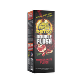 Front view of the HighVoltage Detox double flush in Pomegranate. a premium detox formula made with a two part system with a proprietary blend. It gives fact acting results in a few hours.