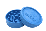 side open view of the Honeypuff 56mm Biodegradable blue hemp grinder. A eco friendly grinder that is durable while being compact for everyday use. 