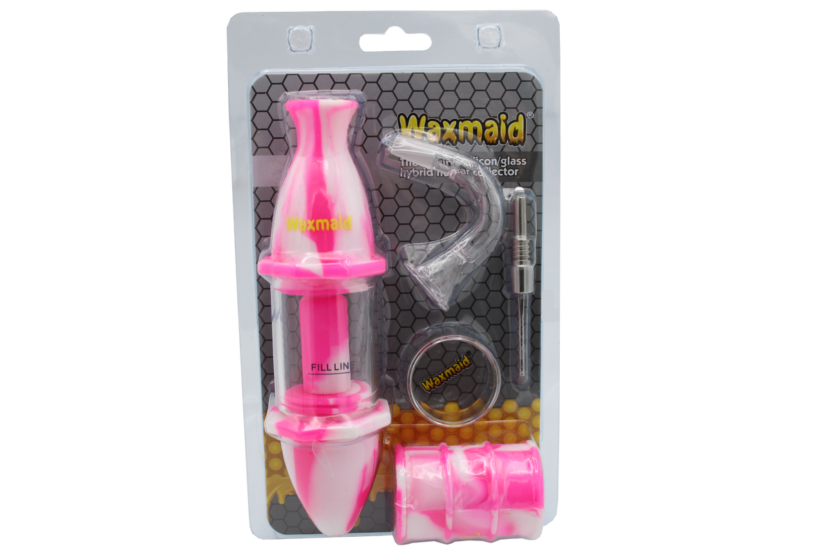 WAXMAID 8" UPGRADED CAPSULE SILICONE GLASS NECTAR COLLECTOR KIT - ASSORTED
