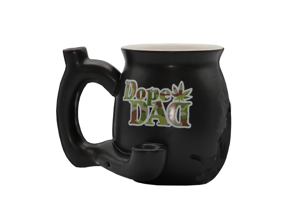 Premium Roast & Toast Ceramic Mug Pipe Dope Dad Black Mug