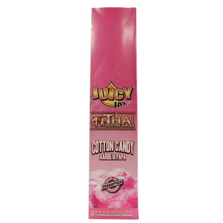 front view of the Juicy Jays cotton candy incense sticks, made with genuine Thai techniques and with generous stick count.
