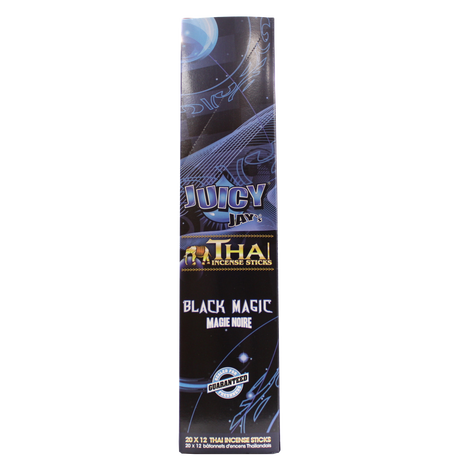 front view of the Juicy Jays black magic incense sticks, made with genuine Thai techniques and with generous stick count.